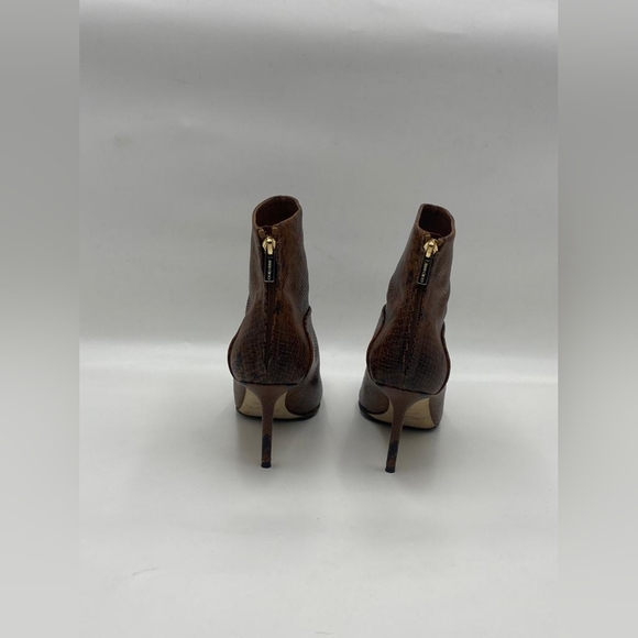 Jimmy Choo Beyla 85 Cuoio Brown Snake Embossed Booties Boots - Picture 5 of 6